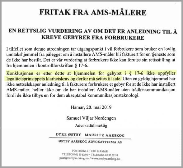 rettslig vurdering av gebyret