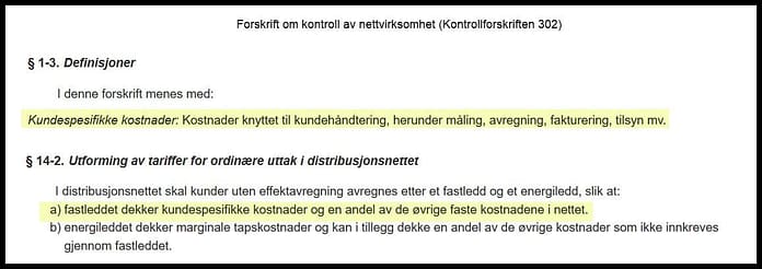 fastleddet og kundespesifikke kostnader