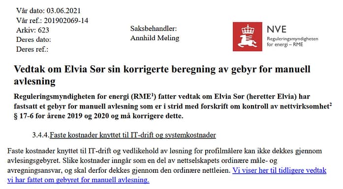 NVE-RME 3.4.4.Faste kostnader knyttet til IT-drift og systemkostnader
